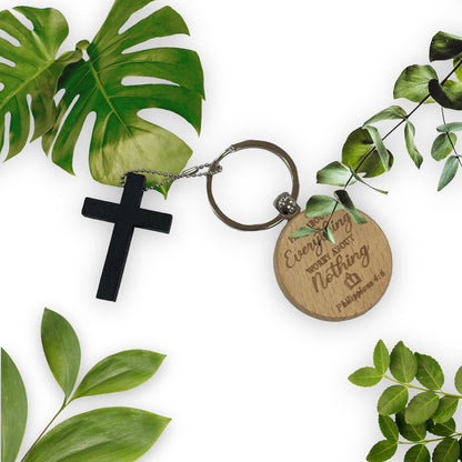 Bible verse with cross keychain