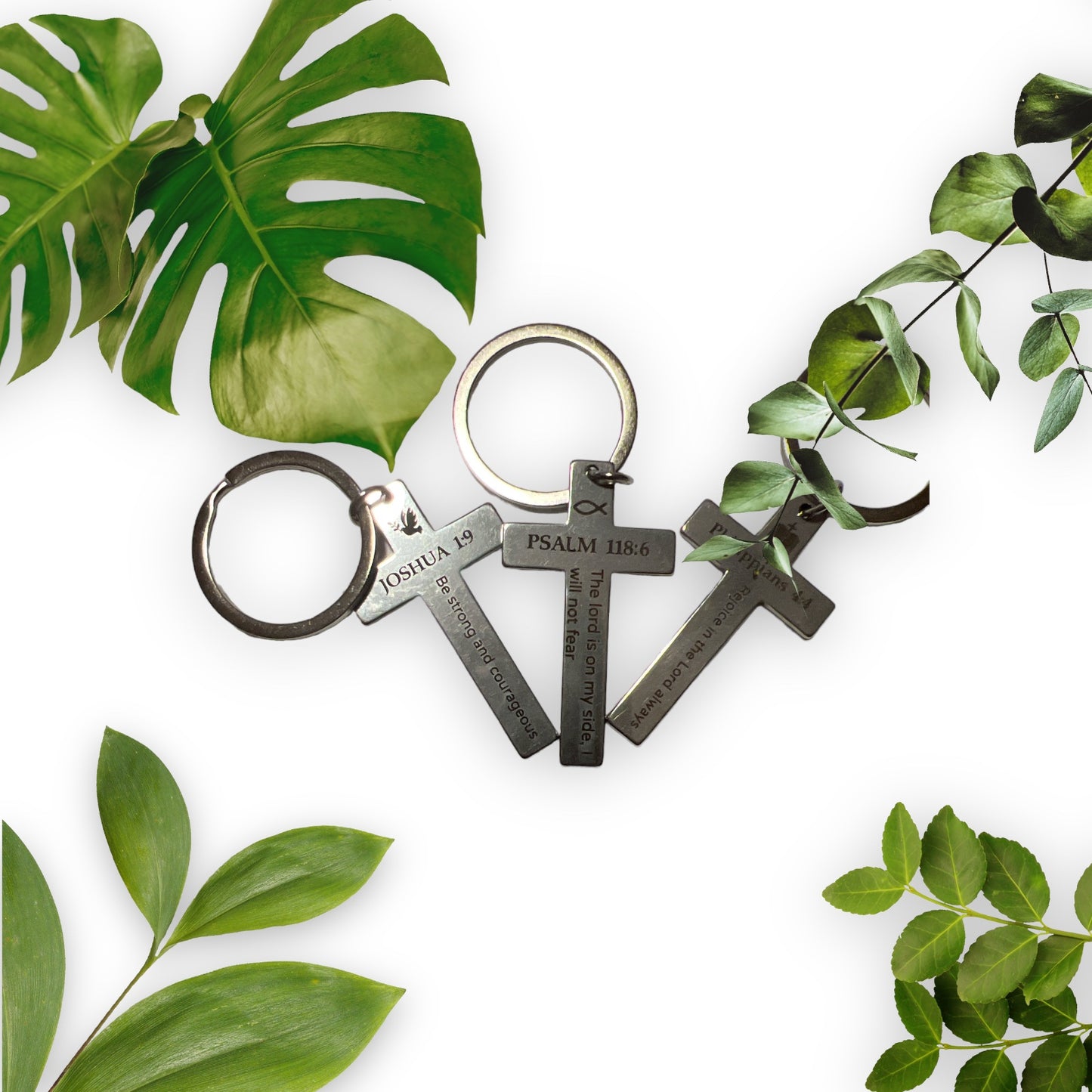 Bible Verse Cross Key Chain