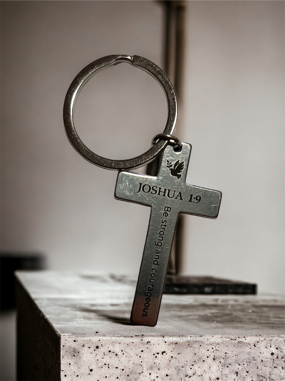 Bible Verse Cross Key Chain