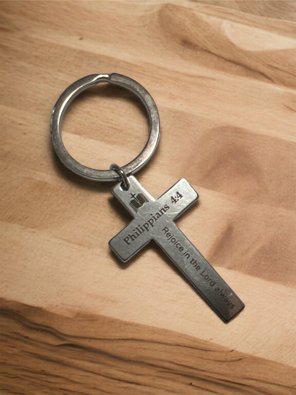 Bible Verse Cross Key Chain