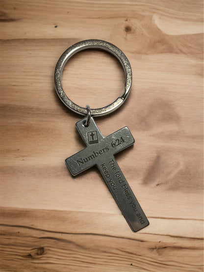 Bible Verse Cross Key Chain