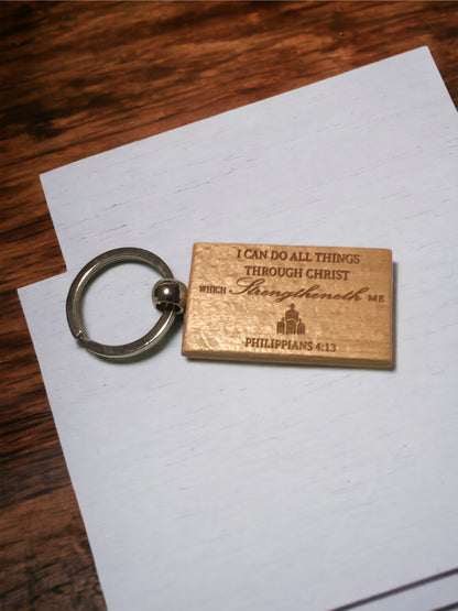 Bible verse wood key chain