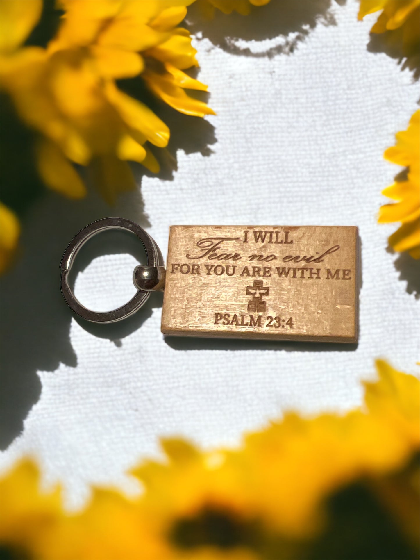 Bible verse wood key chain