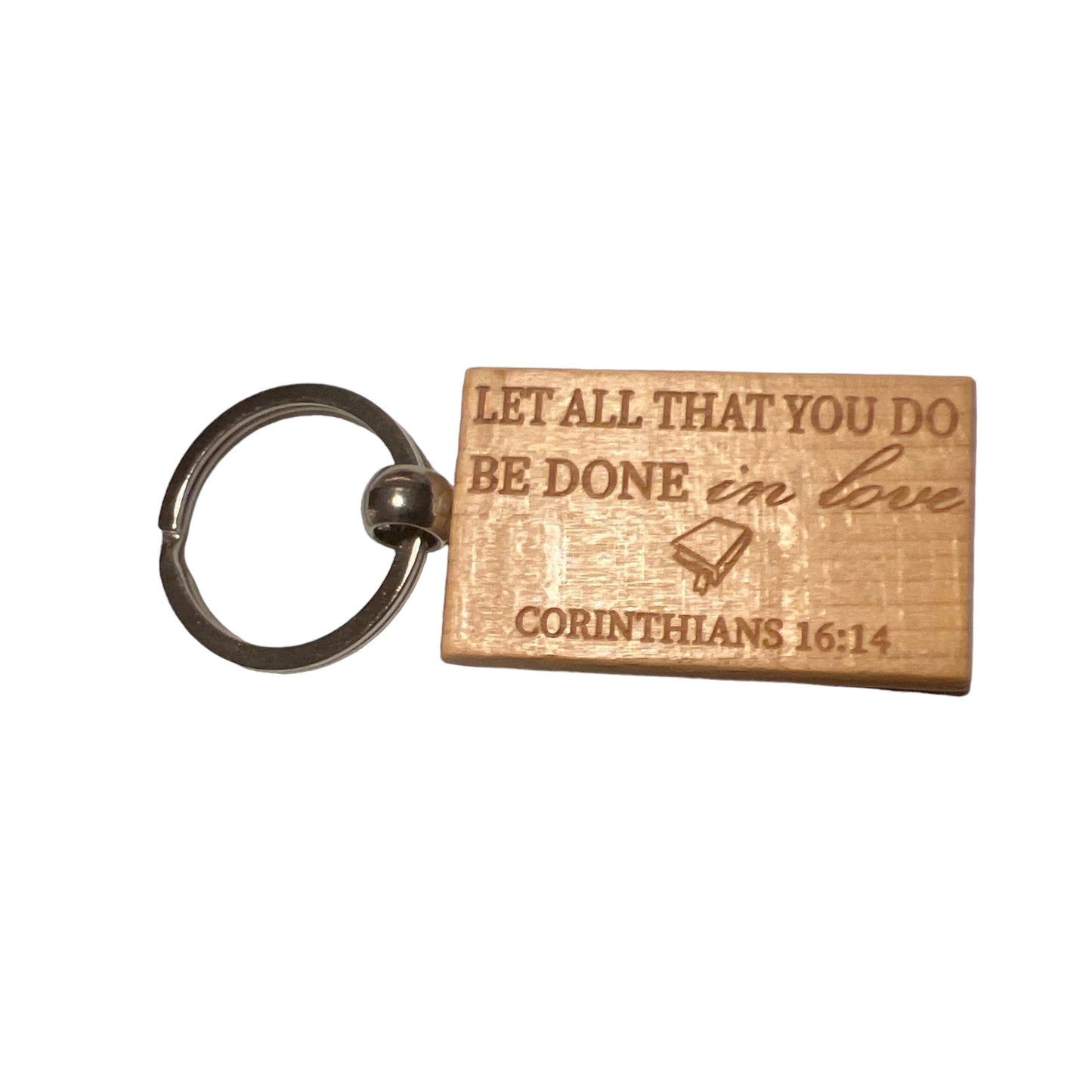 Bible verse wood key chain