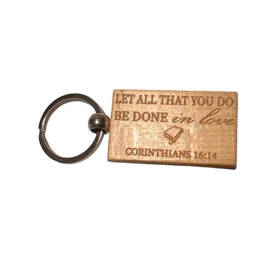 Bible verse wood key chain