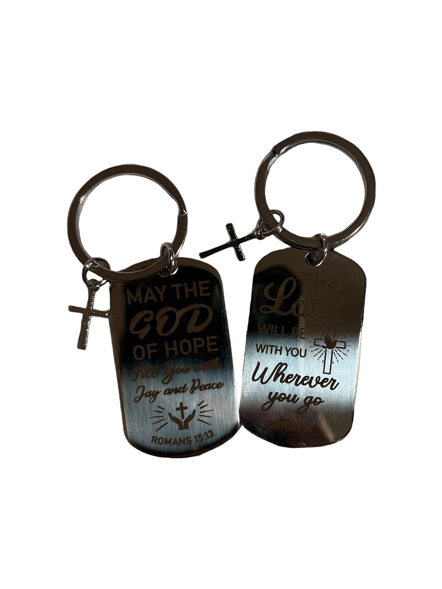 Dog Tag with Bible Verse keychain