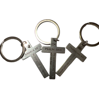 Bible Verse Cross Key Chain