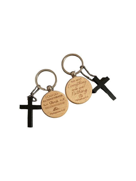 Bible verse with cross keychain